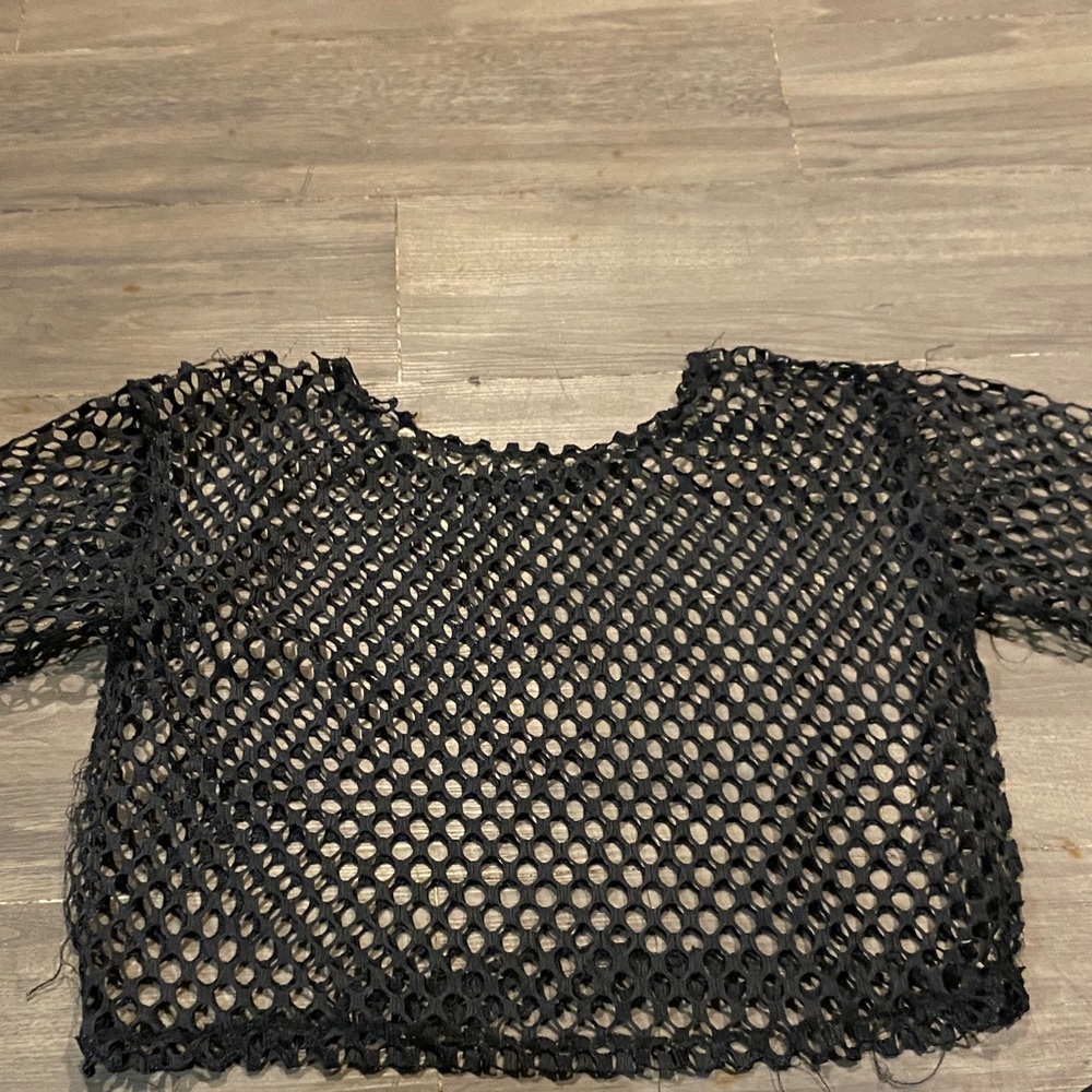 Black Mesh Women Top